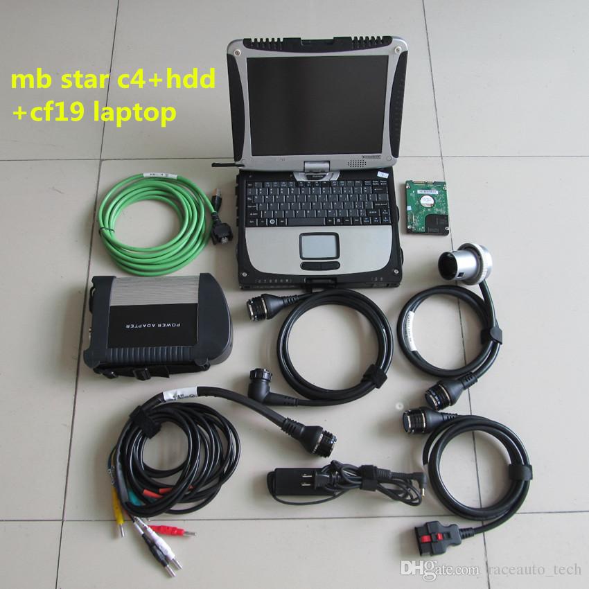 

mb star c4 connect scan tools hdd software with laptop cf19 touch screen computer ready to use diagnosis scanner cars trucks windows 11 system