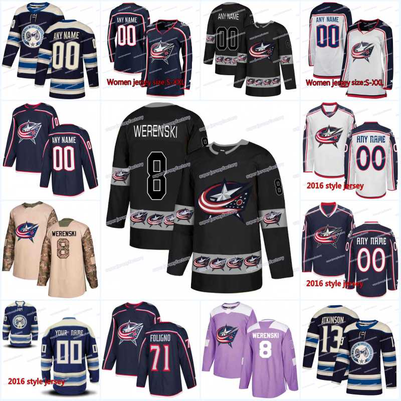 

New Season Columbus Blue Jackets Jersey 16 Brady Austin 53 Gabriel Carlsson 6 Adam Clendening 40 Garret Cockerill Hockey Jerseys, Black;red
