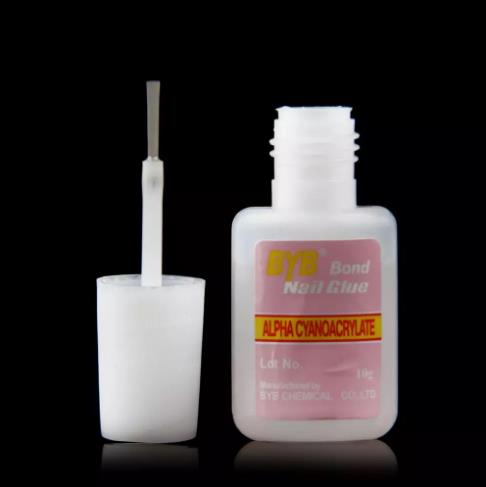 

10g BYB False Glue Nail Art Tips Glitter Acrylic Decoration with Brush false nail gel glue fake nails nail label Big Sale, As pic