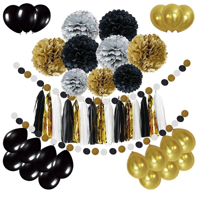 Wholesale Black Gold Birthday Party Decorations Buy Cheap Black