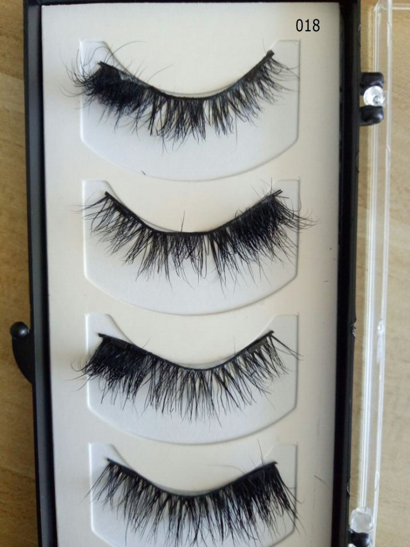 

Hot Makeup Magnetic Eyelashes 4 Pcs Set Magnet Mink False Eyelashes 100% Handmade Natural Long Thick Eyelash Extensions