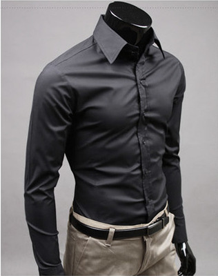 Classic Dress Shirts Single-breasted Long Sleeve Casual Men Clothing Plus size Candy colors Slim Fashion Business Men Shirts M-5XL