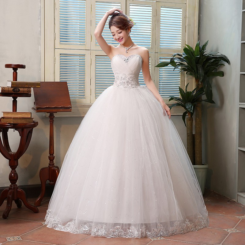 

Custom Madeb Fashion Princess Lace With Beading Wedding Dress 2018 Cheap Ball Gown Bridal Gowns vestido de noiva, White