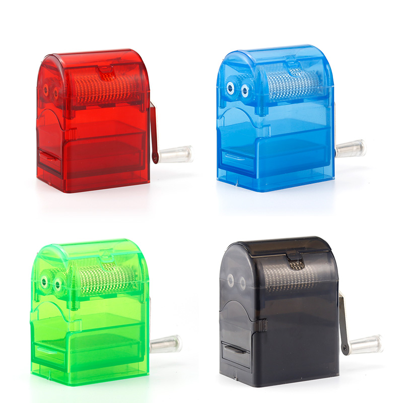 

Pencil Sharpener shape grinder Plastic material herb grinder high quality 3 layer red/green color grinder
