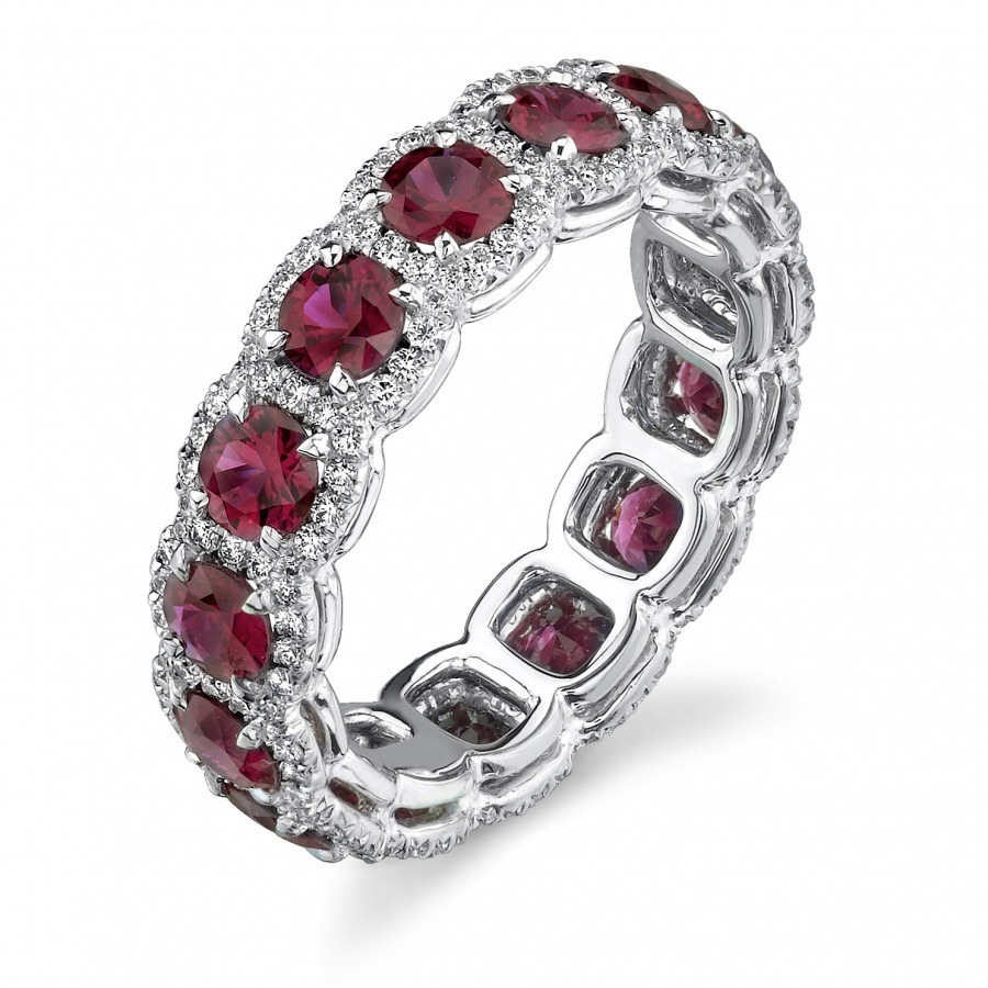

Fashion 925 Sterling Silver Ring Red Ruby Wedding Birthstone Bride Wedding Engagement Gemstone Anniversary Brand Woman, Slivery;golden