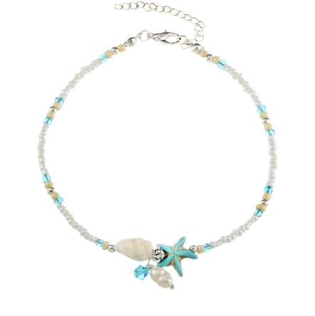 

IF ME Fashion Bohemian Imitation pearls Starfish Charms Bracelets Anklets For Women Summer Foot Chain Shell Jewelry Gift