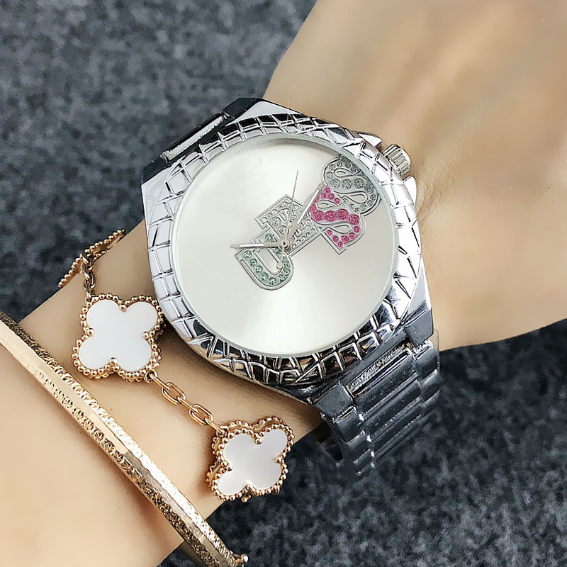 

Fashion women Girl Colorful crystal style dial Metal steel band quartz wrist watch G10, Gold
