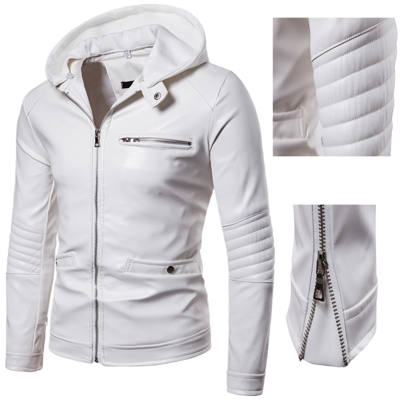 jaqueta couro branca masculina