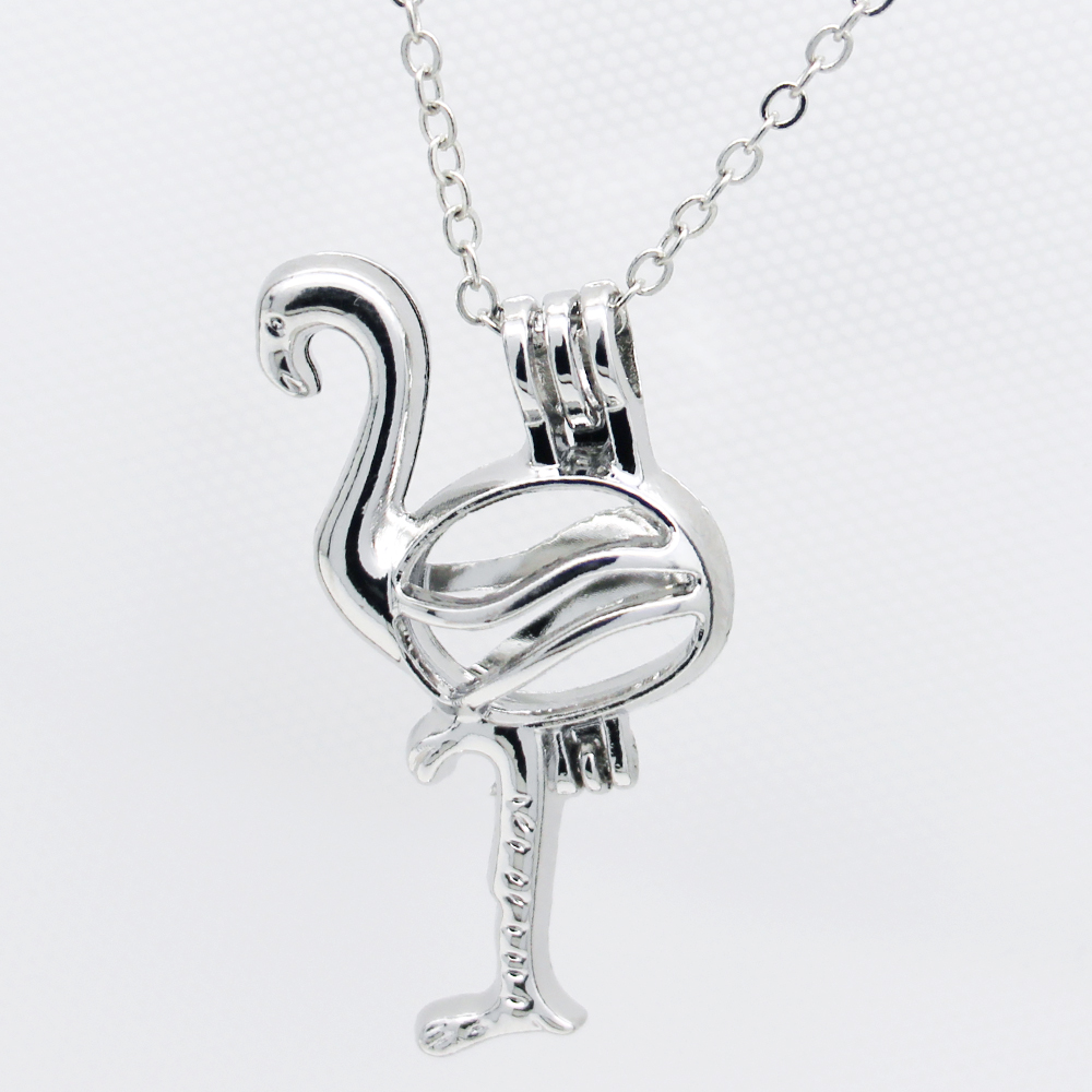 

Fashion Jewelry Crowned Crane Shape Pearl Cage Pendants European and American Women's Charm Jewelry ( pearls to be purchased separately)