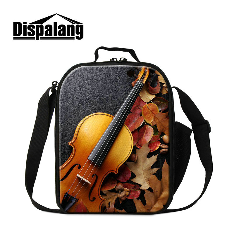 

Portable Insulated Lunch Bags For Children Violin Printing Lunch Sack Kids Small Picnic Lunchbox For School Students Bolsa Termica Ice Packs, As the picture show