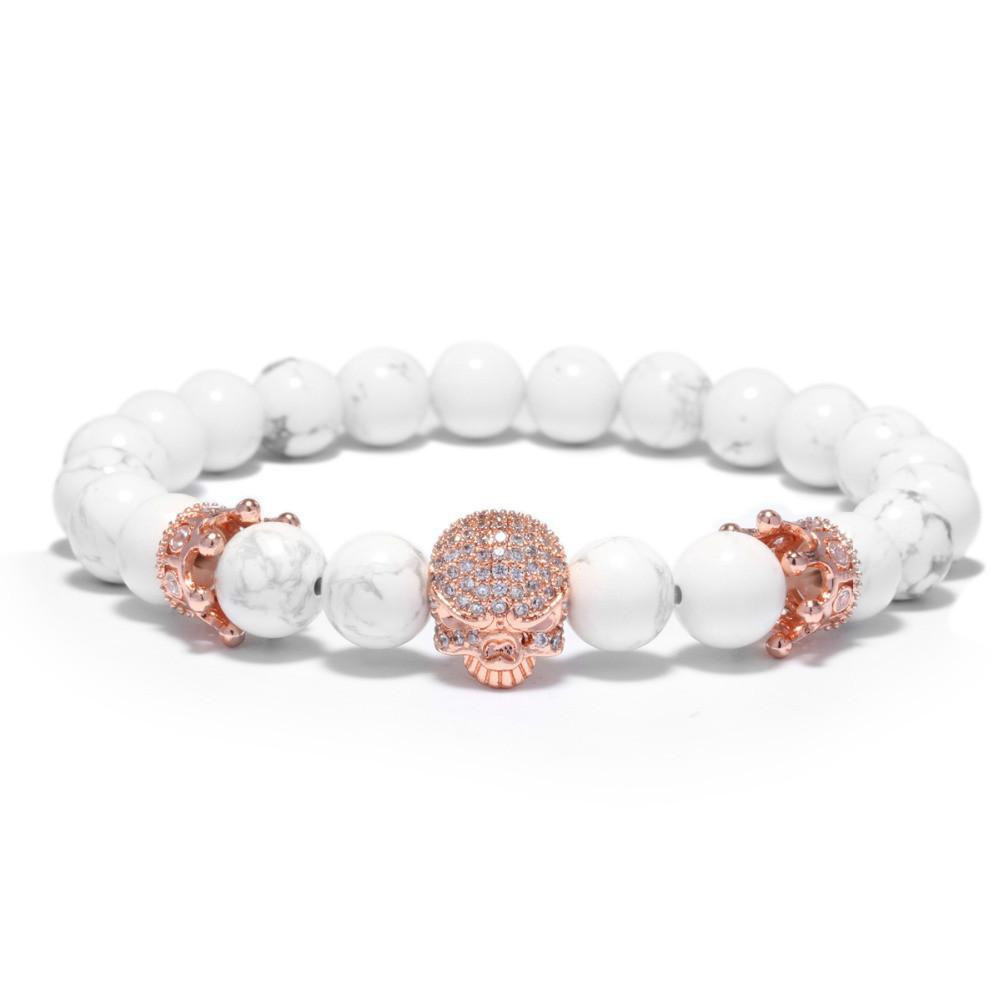 

Crystal Crown CZ Skull Men's Bracelets Fashion Jewelry Punk Skeleton Male Bracelet Homme Hand Accessories