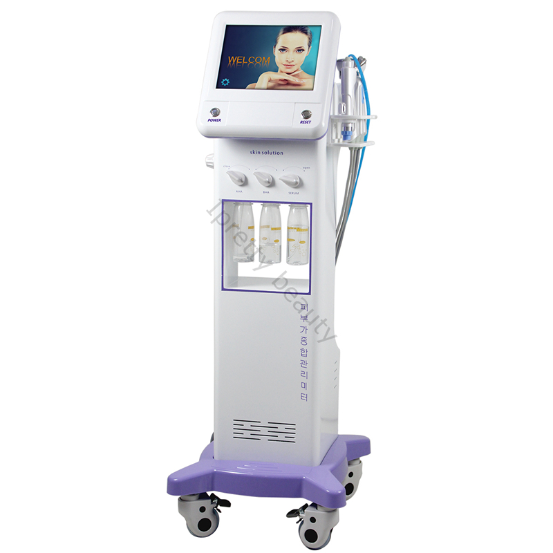 Korean Profession Style 5 in 1 Cooling RF Microcurrent Microdermabrasion Face Lift Ultrasonic Massage Hydrafacial Hydro Aqua Peeling Facial Machine
