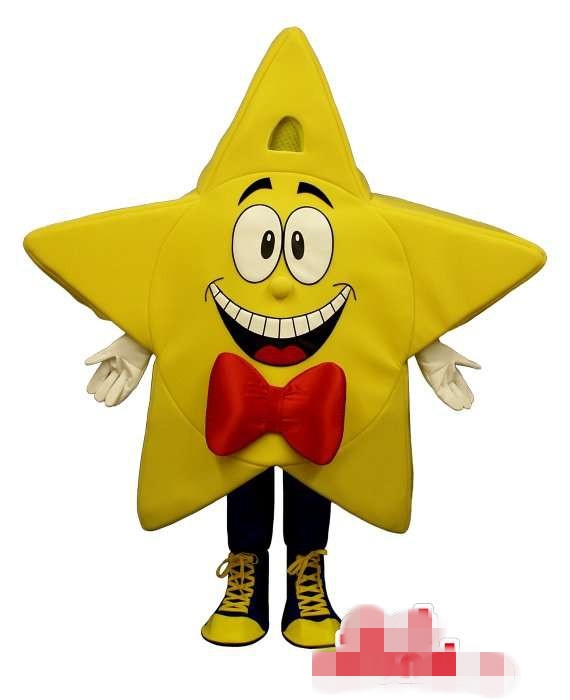 

Custom Yellow five-pointed star mascot costume Adult Size free shipping