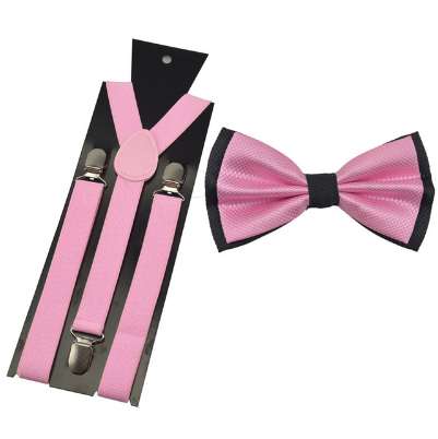 

man Unisex's Suspender Bow tie wedding party 2.5cm Elastic Suspenders with Adjustable Slides Nickel Clip