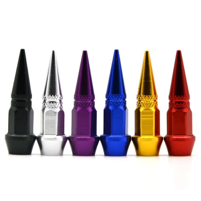 

4 pcs 45MM Car Auto Bike Spike Shape Tire Tyre Dust Proof Wheel Stem Aluminum Alloy Valve Cap