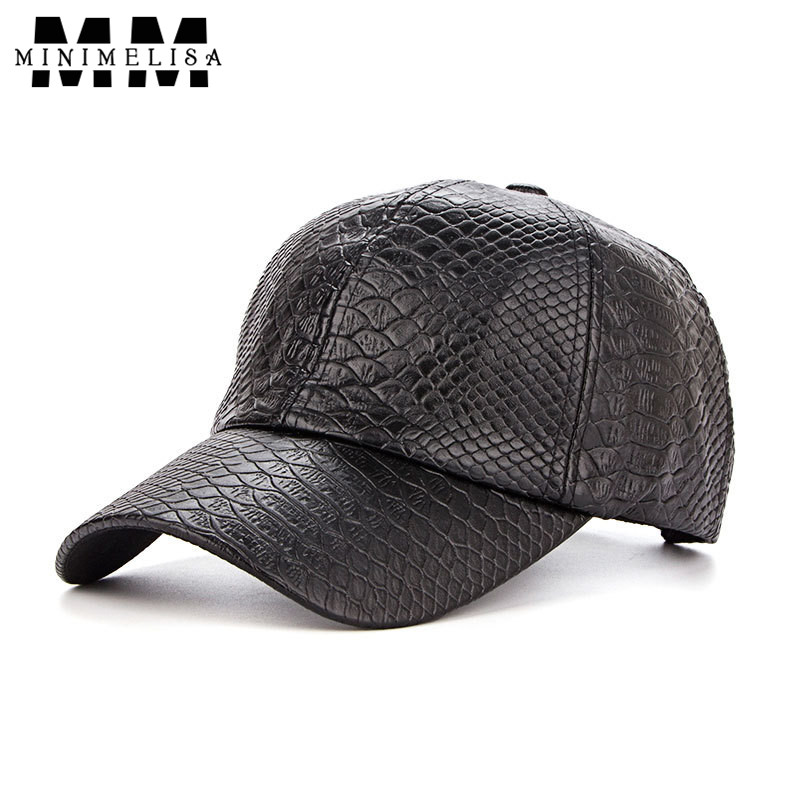 

4 Color 2018 New Winter Baseball Cap Crocodile Pattern Pu Shade Hats Men Outdoor Cap Baseball Cap Adjustable Leather Hat Unisex, Red