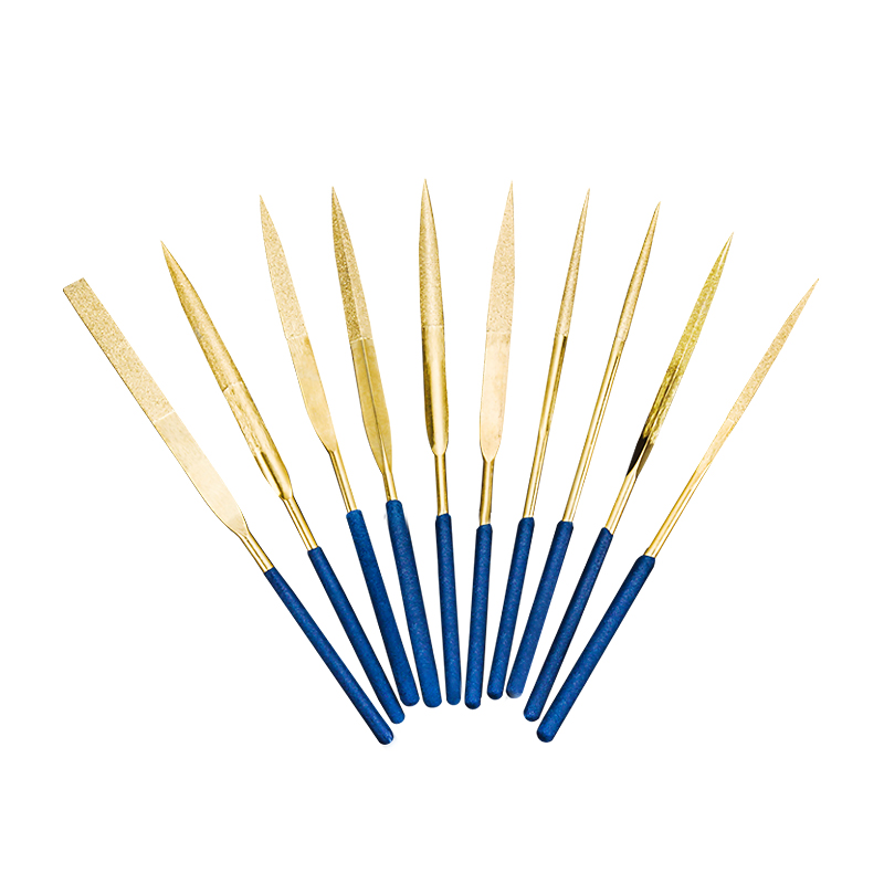 

10pc Titanium Coated Mini Diamond Needle File Set for Metal Glass Stone
