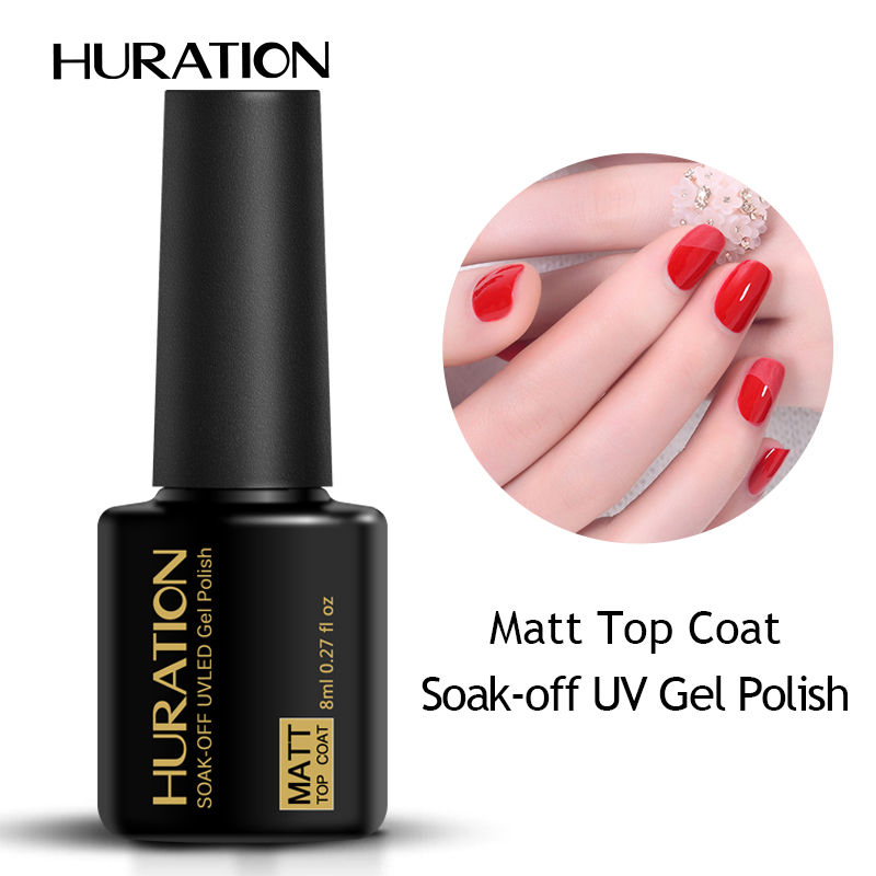 

Huration UV Gel Base Top Gel Primer Reinfore 8ML Matt Nail Polish Cleaning Enamel Matte Top Coat LED Nails Art Lacquer, Transparent
