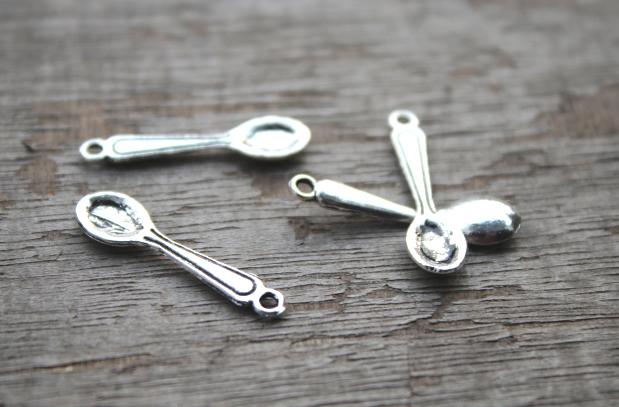 50 Silver Tone Wrench Charm Pendants 24x6mm