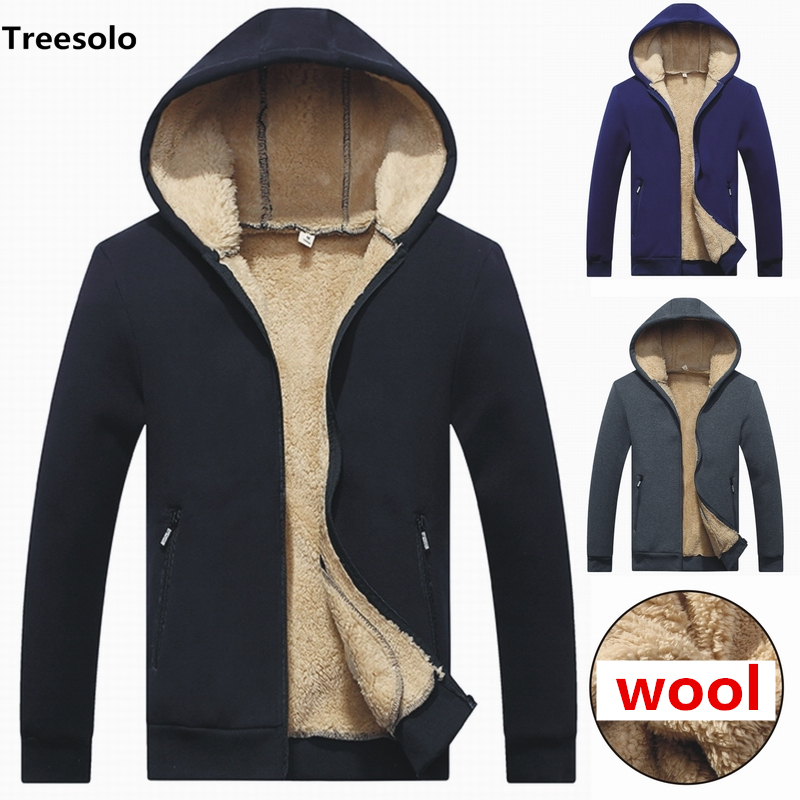 

Lamb cashmere Hoodies Men Hooded Casual Wool Winter Thick Warm Coat Mens Cashmere Sweatshirts Cardigan Hoody Man Clothing 1032, Black