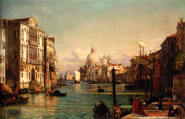 

Handpainted oil painting Friedrich Nerly the Younger - Grand cityscape of Venice with church Home Decor Wall Art On Canvas High Quality l209