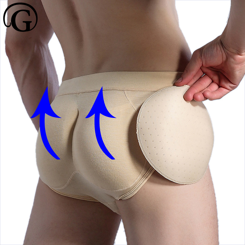 

PRAYGER Men removable pads underwear Invisible Camel fence crotch panties Transsexuals butt lifter hips shaper panty