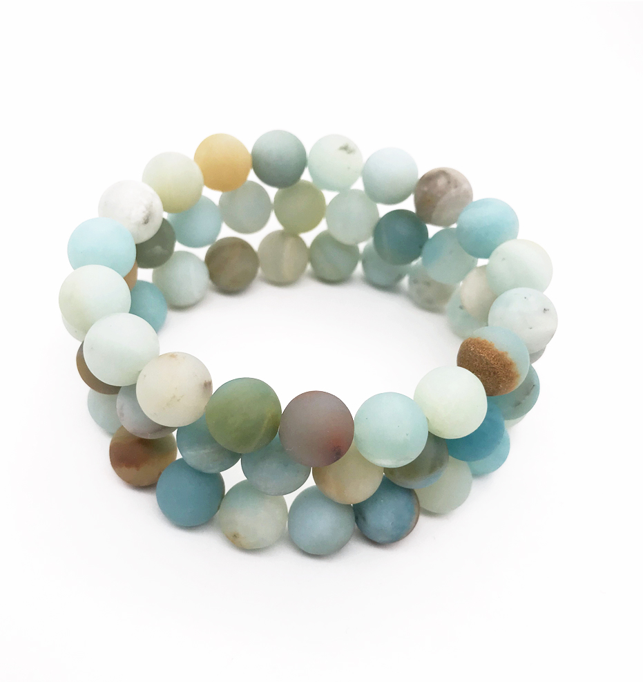 

10mm Matte Amazonite Bracelet,Gemstone Bracelet,Amazonite Round Beads,Elastic Bracelet,Good Luck Bracelet