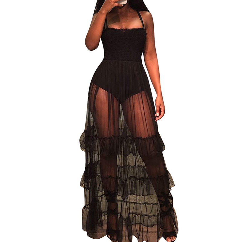 

Women' Jumpsuits & Rompers 2021 Summer Autumn Womens Jumpsuit Sexy Sleeveless Ruffled Vintage Bodysuit Casual Beach Playsuit, As pic