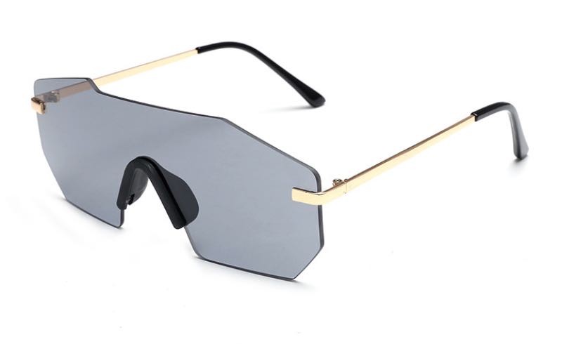 

Fashion Trend Irregular One-Piece Sunglasses Stylish Men Women Goggles Rimless Personality Bright Sun Glasses Wholesale Eyewear