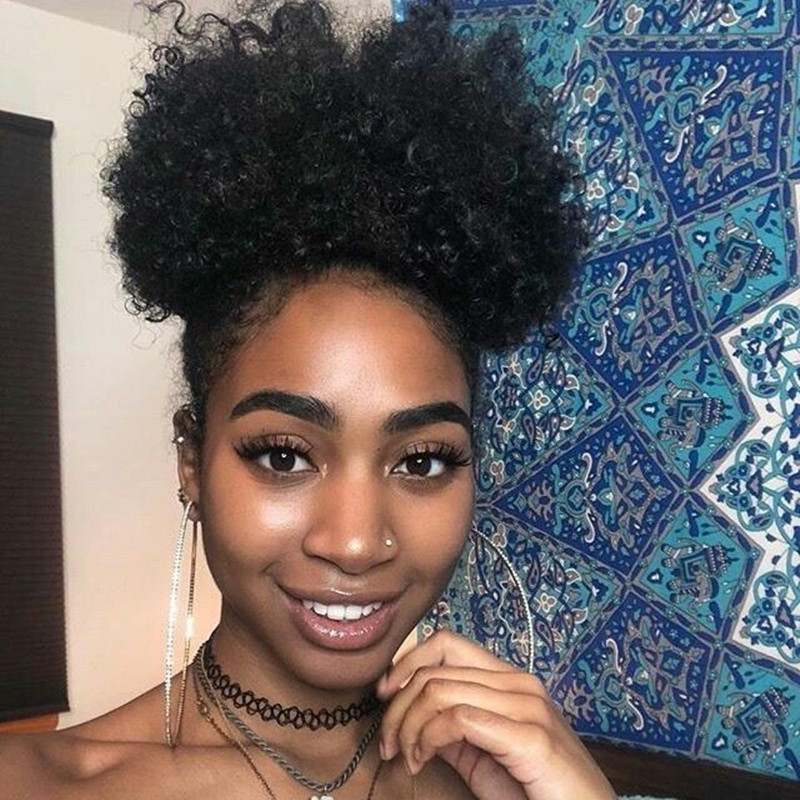 

kinky curly drawstring ponytail wrap around ponytail clip in virgin brazilian hair extension colors aviable 120g by DHL free shipping