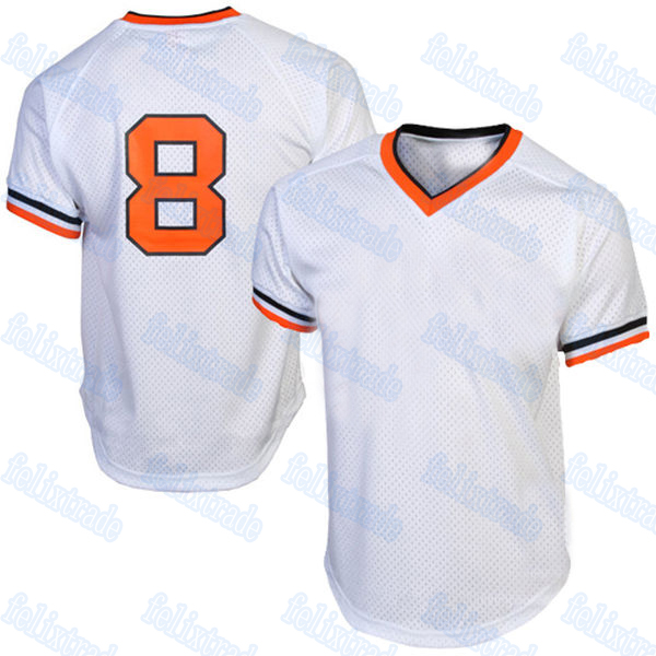 

#8 Cal Ripken Jr. Black 1988 Mesh Batting Practice Baseball Jersey Black Orange White All Stiched Embroidery Logos, #8 orange