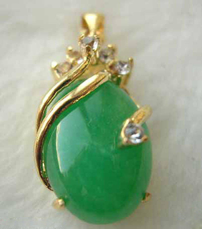

Emerald Natural 18K Gold Plated Jade Zircon Turquoise Necklace Pendants Jewlery<<< Free Shipping