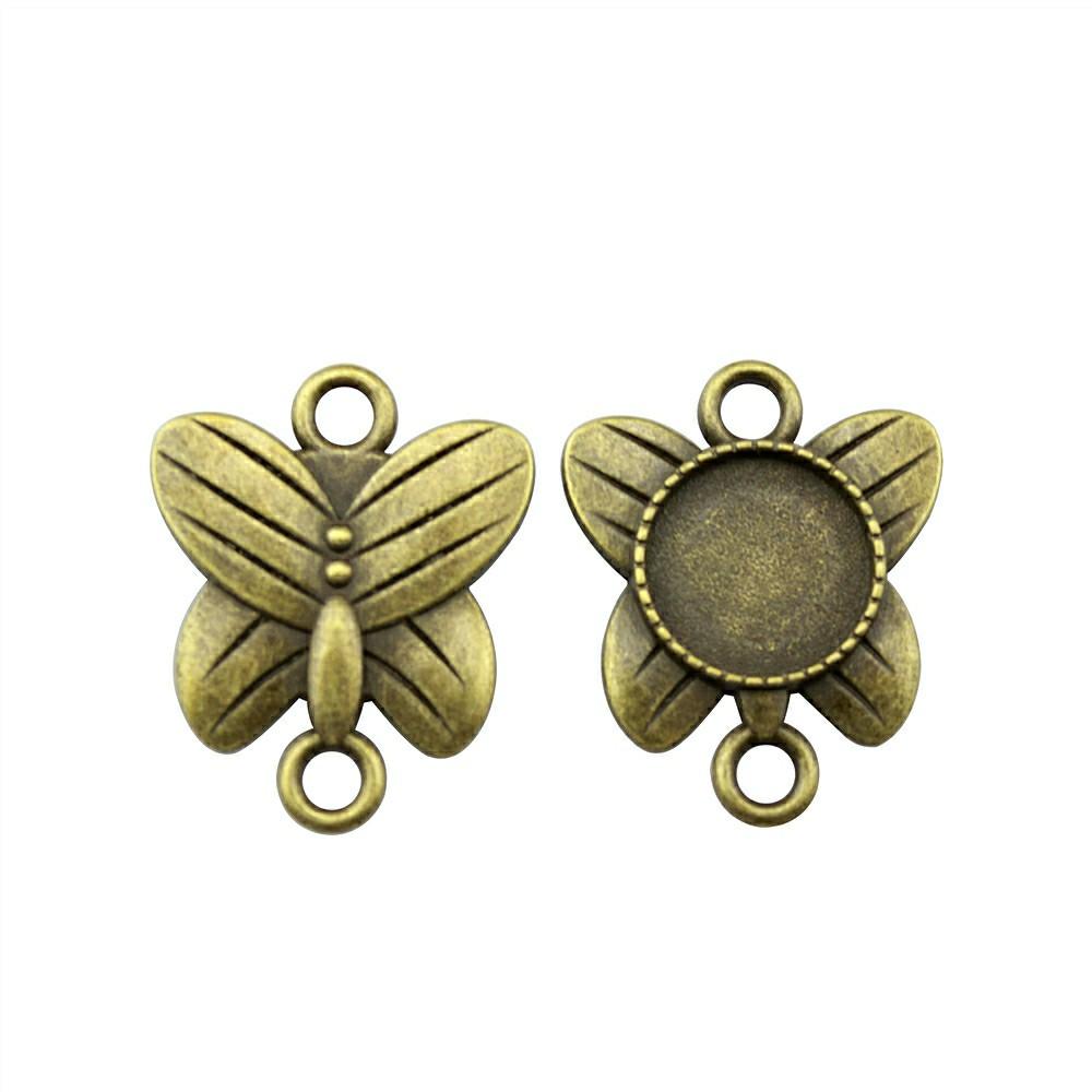 Juego de 6 en Rosa Mariposa Cameo Cabujón de Resina 18mm Joyería encontrar Craft