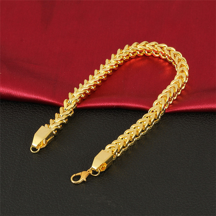 10 MM Jaune Or Rempli De Cuivre Pur Bracelet Femmes Filles Garçons Mens Bracelet Bijoux Cadeau Usine En Gros