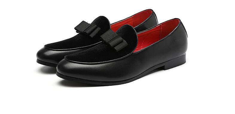 

2020 autumn Hot sales Brand Black brand men loafers Suede Bow men's dress shoes men's flat 119