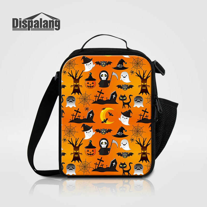 

New Portable Thermal Insulated Lunch Bags With Water Pocket Skull Design Food Picnic Lunch Cooler Bag Women Cartoon Lunch Box For Children, As the picture show