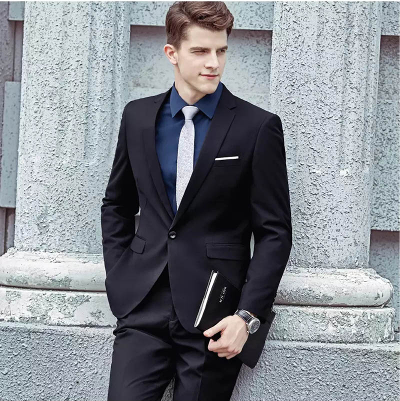 

DHL Free Handsome Custom Made Men Suits Black Slim Fit Formal Wedding Suits Business Suits Tuxedos Groomsmen Wear Prom Best Man Jacket+Pants, Burgundy