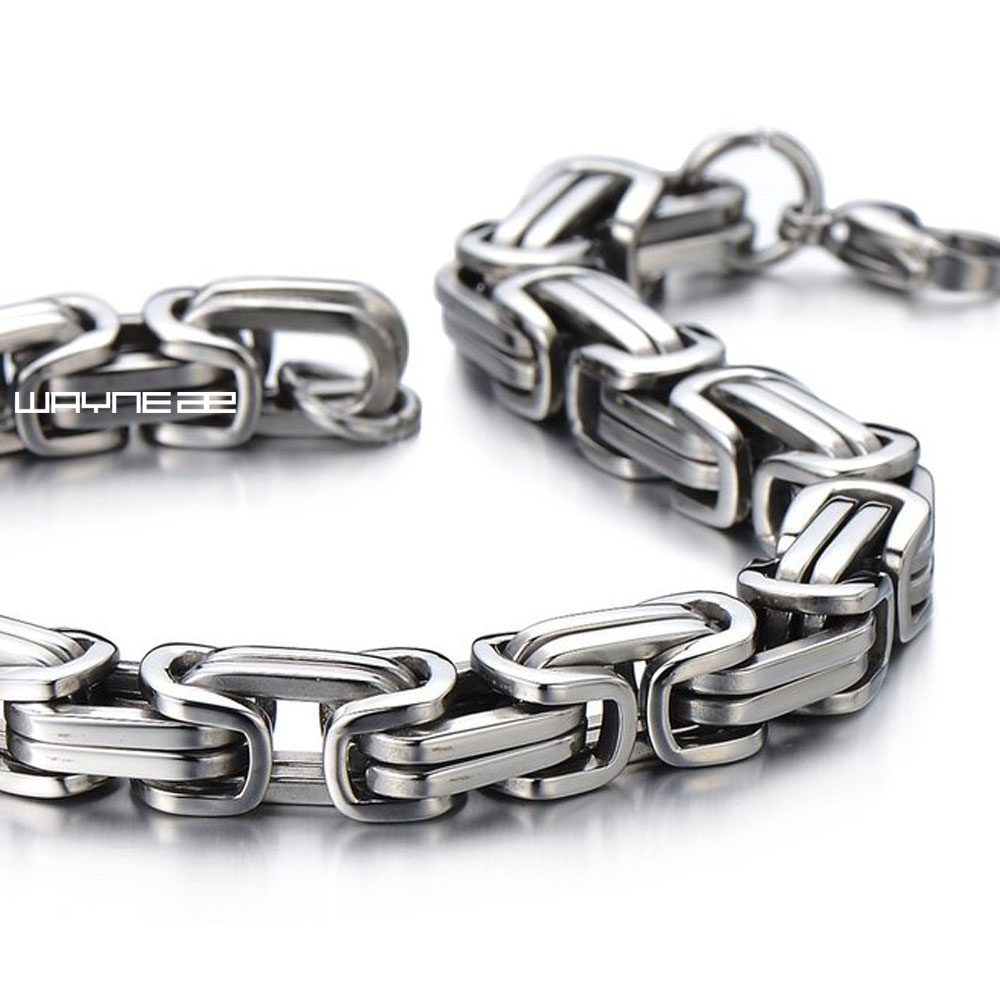 

Men solid stainless steel 22cm Length 8mm Width Heavy Bracelet Bangle B106