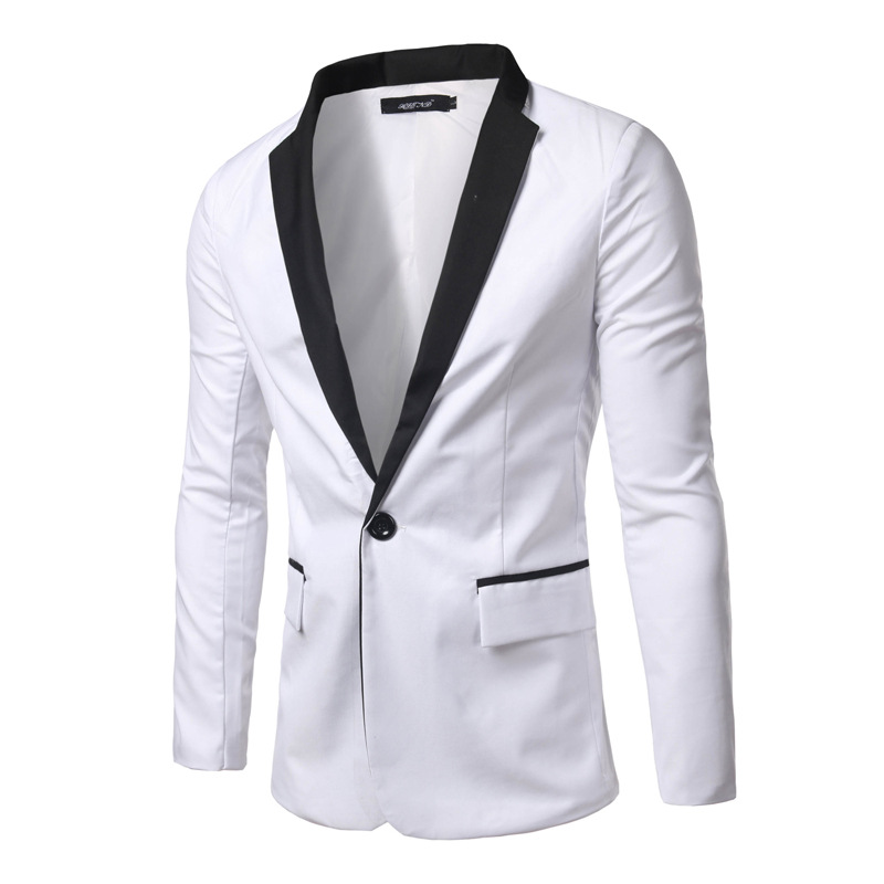 

2018 Spring And Autumn Blazer For Men Fashion Designer Slim Fit Blazers One Button Gentleman Men Casual White Suit, Black