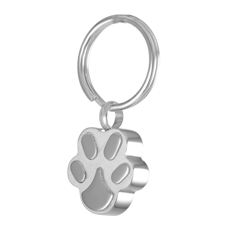 Dog Cat Memorial Urn Key Chain 316L Stainless Steel Pet Ashes Cremation Jewelry Key Ring Funeral Keepsake Locket Keychain