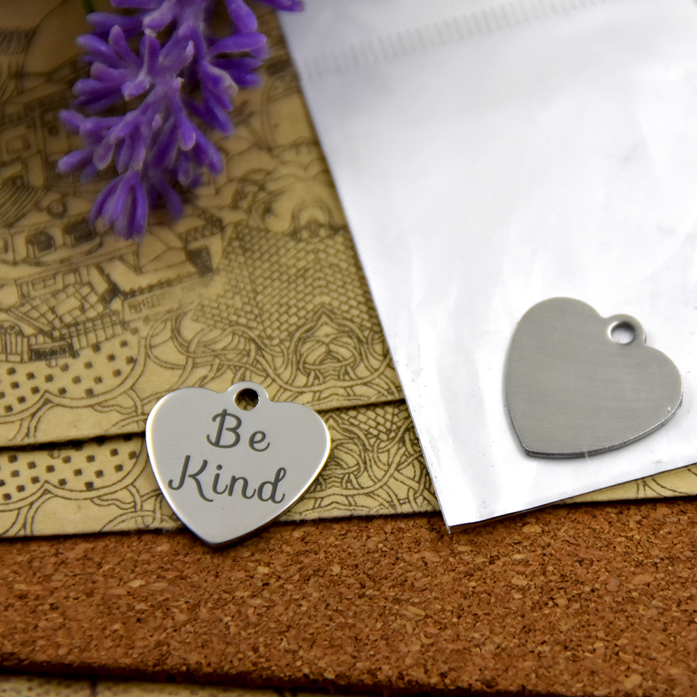 40pcs--"be kind "stainless steel charms more style for choosing DIY Charms pendants for necklace-image-422487032