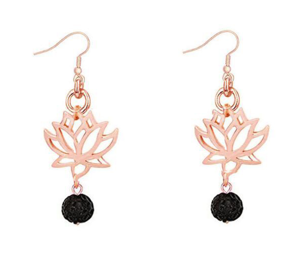 Goutte d/'eau Boucles D/'oreille Lava Rock Stone Crochet Boucles D/'oreilles Bijoux DD