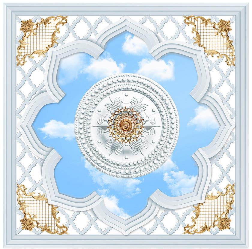 

Wholesale-Custom 3d wallpaper for walls 3d ceiling wallpaper murals European stereo pattern sky ceiling mural background wall room wallpaper, Custom any size