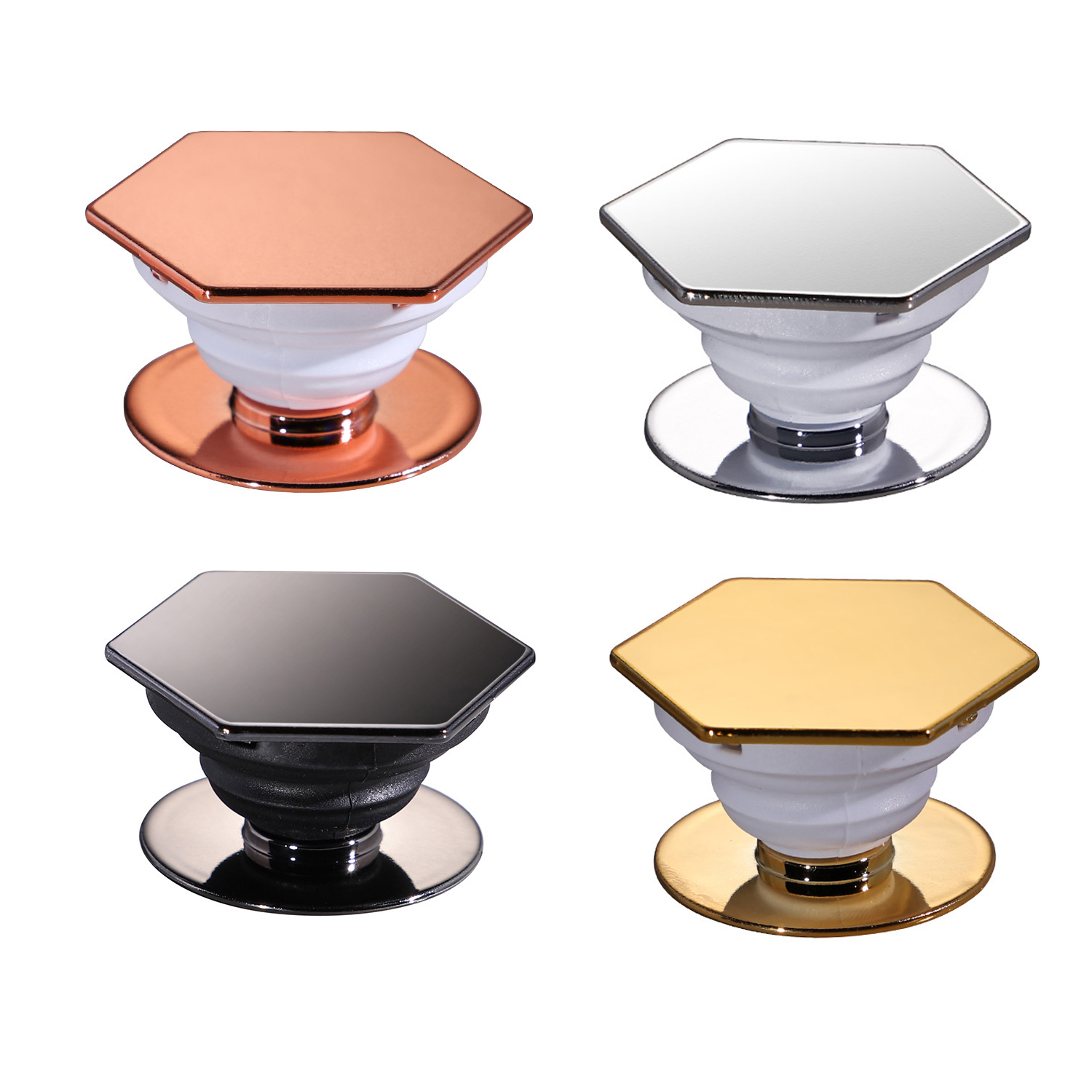 

New Design Universal Hexagon Collapsible Grip & Stand for Cell Phone Holder Stand 360 Degree Round Holder For Phone 5 6 7 8 X DHL