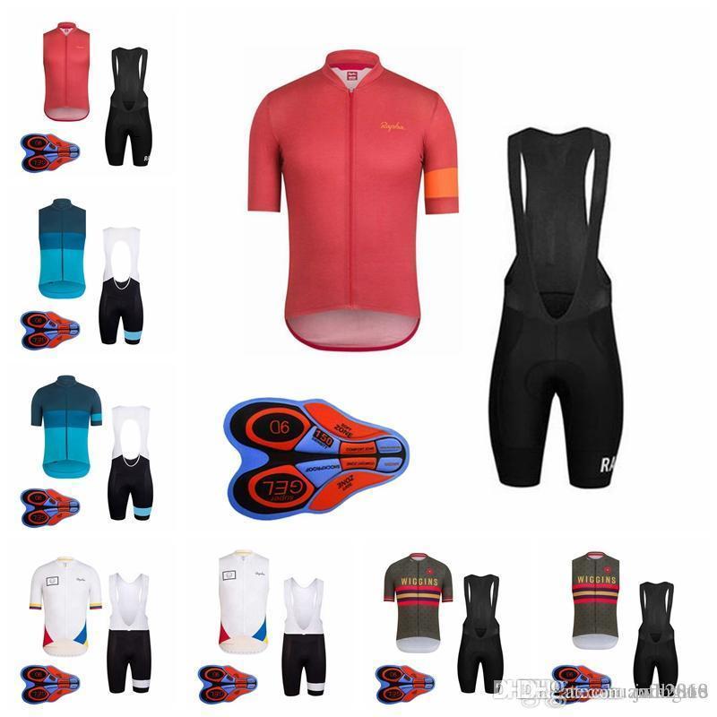 

RAPHA Cycling Short Sleeves jersey (bib) shorts Sleeveless Vest sets Road Ride Bike Wear kit Cycling Clothing Sportswear S21012948, Black;red