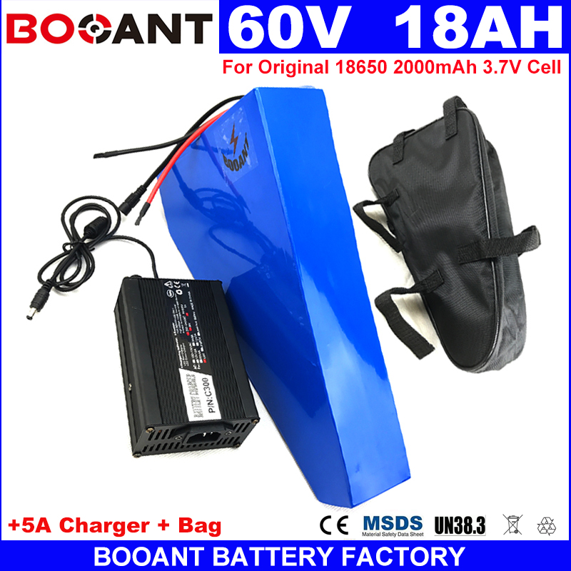 

60V 18AH Triangle E-bike Lithium Battery 1500W 2000W Motor For Original 18650 cell Electric Bicycle Battery 60V free Shipping