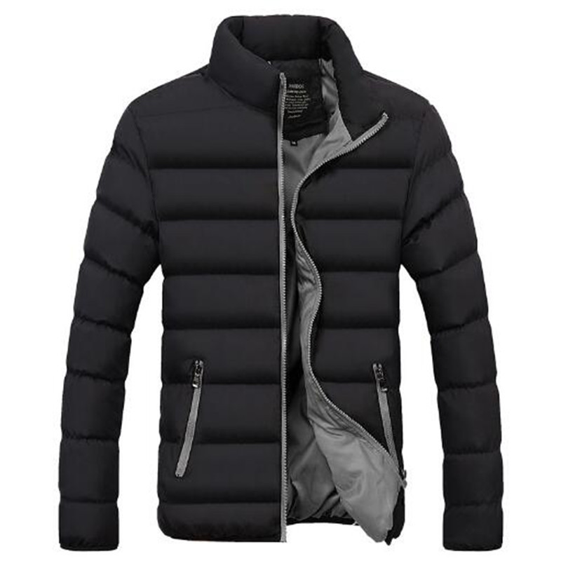 

2018 Winter Fashion Stand Collar Male Parka Jacket Mens Solid Thick Jackets and Coats Man Winter Parkas