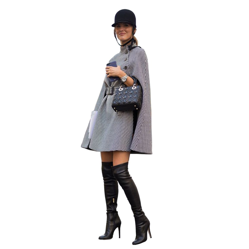 PADEGAO Cloak Style Fashion Windbreaker 2017 Autumn Winter Women's Coat Empire Line