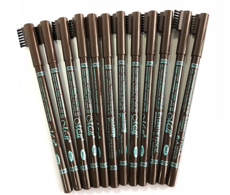 48pcs/lot Menow Waterproof Eyebrow Pencils with brush Double Function Eyebrow Pencils & Eyeliner Pen P10021 free shipping-image-424847281