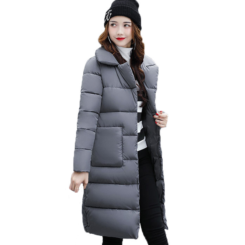 

Dow parka women down jacket winter coat winter parka cotton padded jacket Woman Coat 2017, Gray
